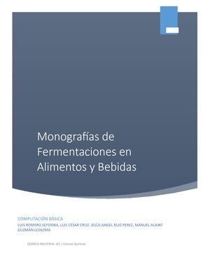 Mono-grafía de Fermentaciones en Alimentos
