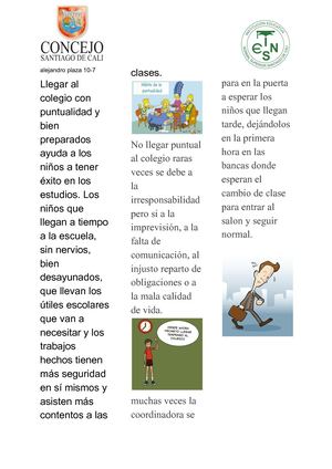 Llegar Al Colegio Con Puntualidad .