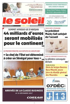 EDITION DU 24 NOVEMBRE 2017