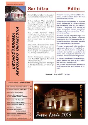 Arrossa Bulletin Janvier 2013