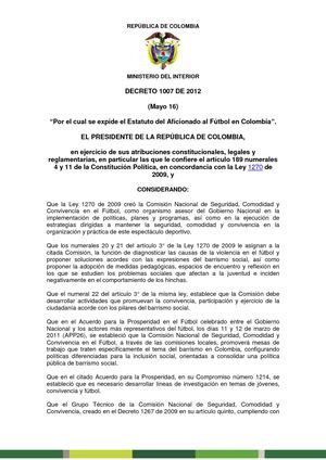 Decreto 1007 De 2012