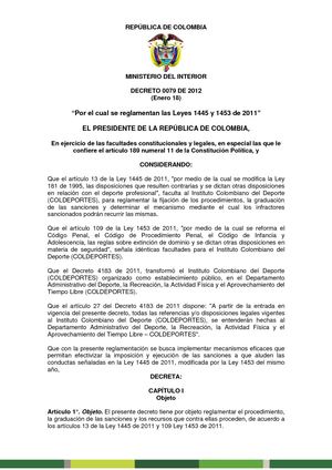 Decreto 0079 De 2012