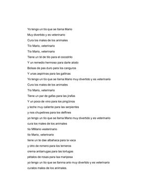 Yo Tengo Un Tío Que Se Llama Mario