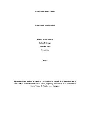 Ejecución De Los Códigos Praxemicos Y Gestemicos En Las Prácticas Realizadas Por El Curso 2a De La Facultad De Cultura Física (1)