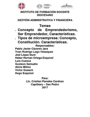 Emprendedorismo Y Microempresa