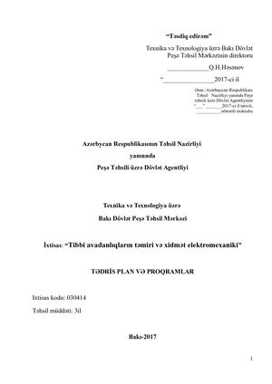 Tibbi Avadanlıqların Təmiri