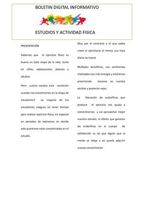 Estudios y Actividad Fisica