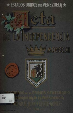 Copia Acta De La Independencia Venezuela