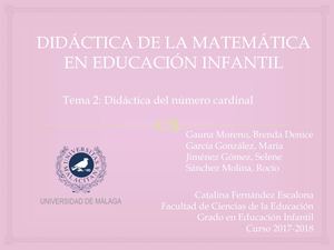 Tema 2. Didáctica del número cardinal
