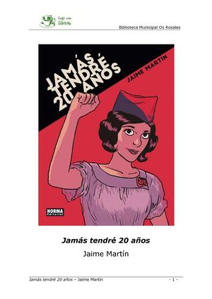 "Jamás tendré 20 años" de Jaime Martín