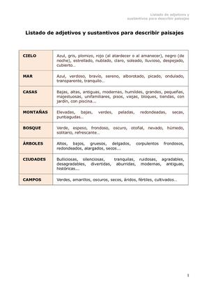 DESCRIPCIÓN DE LUGARES