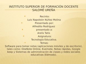 Instituto Superior De Formación Docente Salomé Ureña Alfredito