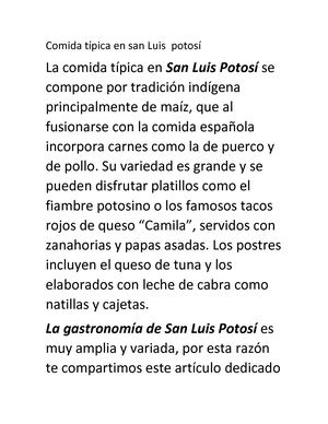 Comida Típica En San Luis Potosí