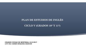 Malla Curricular Y Plan De Estudios Para Inglés 10° Y 11°