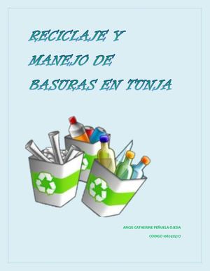 Reciclaje Y Manejo De Basuras En Tunja