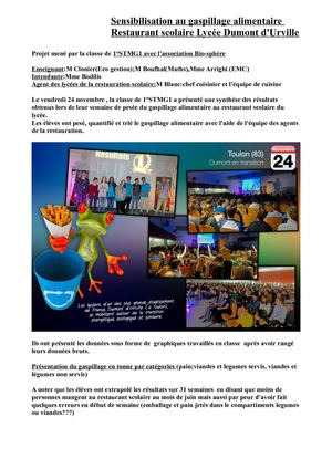 Restauration scolaire et gaspillage alimentaire