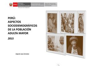 Aspectos Sociodemográficos de la población adulta mayor