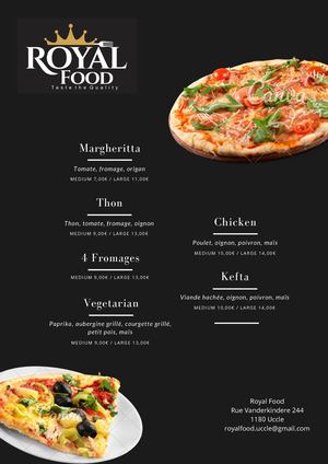 Royal Food (Cavell - Uccle) - Carte / Menu