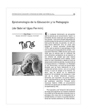 Epistemologia De La Educacion