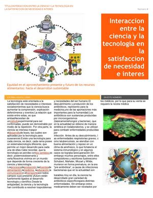 Interacciones entre la ciencia y la tecnología en la satisfacción de necesidad e interés