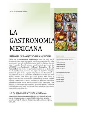 La Gastronomia Mexicana