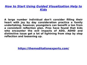 How to Start Using Guided Visualization Help to Kids