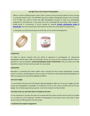 Product Photography Studio Manchester