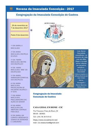 Novena da Festa da Imaculada Conceiçao 2017