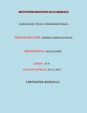 Album De Peces Ornamentales Monica 10 A