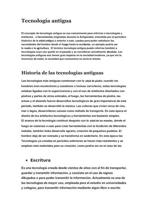 TECNOLOGÍA ANTIGUA