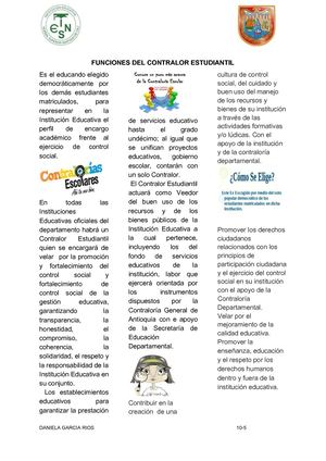 10 Funciones Del Contralor Estudiantil