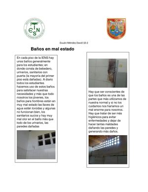 Noticia Baños En Mal Estado
