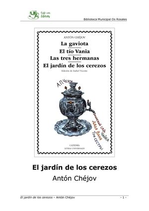 "El jardín de los cerezos" de Antón Chéjov