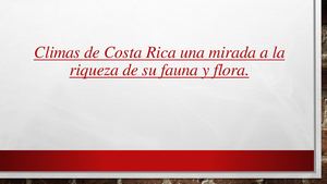 Climas De Costa Rica Flora Y Fauna Pdf