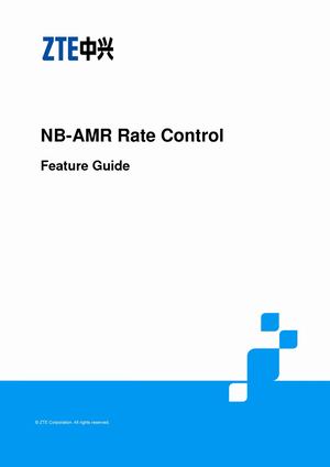 ZTE UMTS NB AMR Rate Control Feature Guide