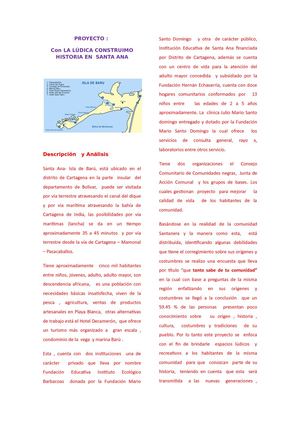 Evidencias Memoria Historica De Santa Ana Isla De Barú