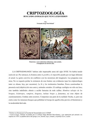 Criptozoolog A La Busqueda De Animales Que Nunca Existieron