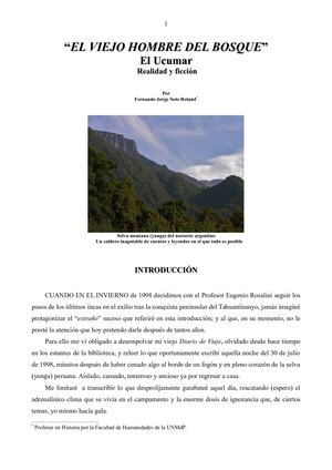 El Viejo Hombre Del Bosque: EL UCUMAR