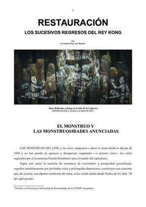 King Kong: Restauracion