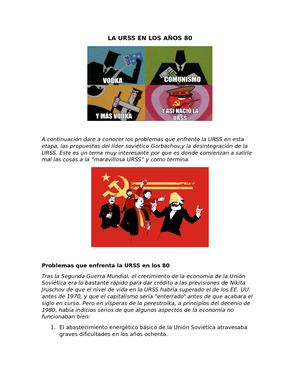 La Urss En Los Años 80