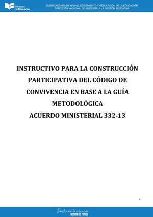 Instructivo Del Codigo De Convivencia