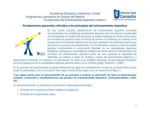 Fundamentos Del Entrenamiento Deportivo U2