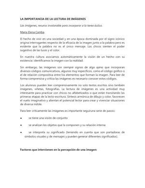 La Importancia De La Lectura De Imágenes