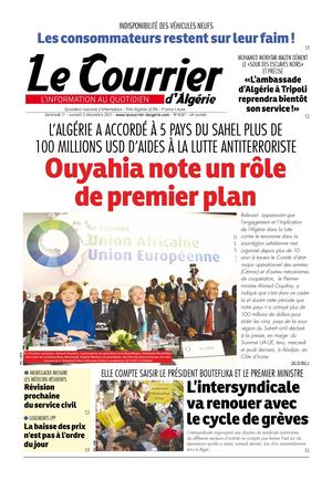 Le Courrier D'Algérie Du Samedi 2 Décembre 2017