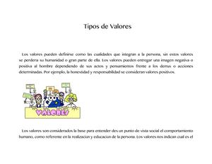 Tipos De Valores