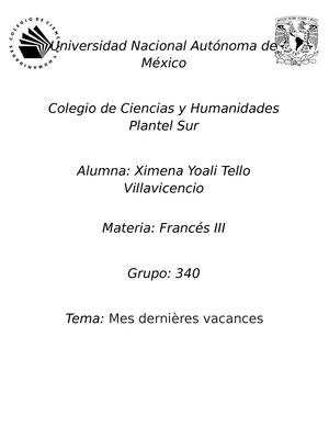 Mes Dernières Vacances