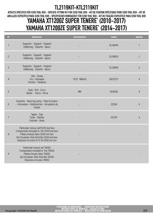Notice Givi Montage Boîte à Outils Tl2119kit Super Tenere 1200