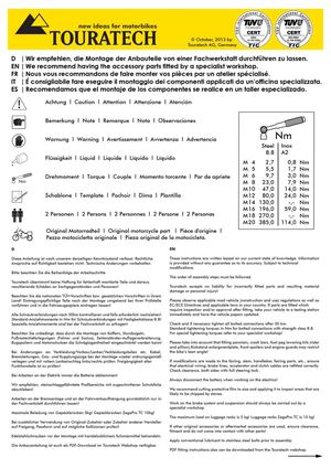 Notice Touratech Montage Bouchon D'huile Moteur Super Tenere 1200