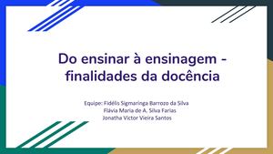 Do Ensinar à Ensinagem