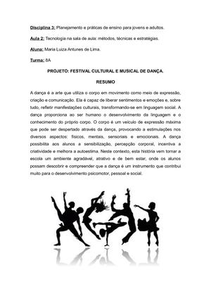 Projeto Cultural de Dança